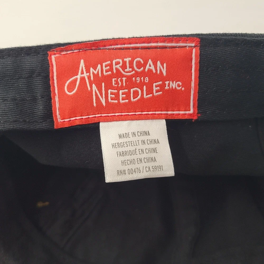 American Needle Hat Strapback Black New York Souvenir Patches Empire State Men